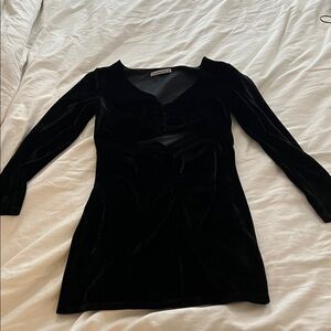 Black Velvet Long Sleeve Dress